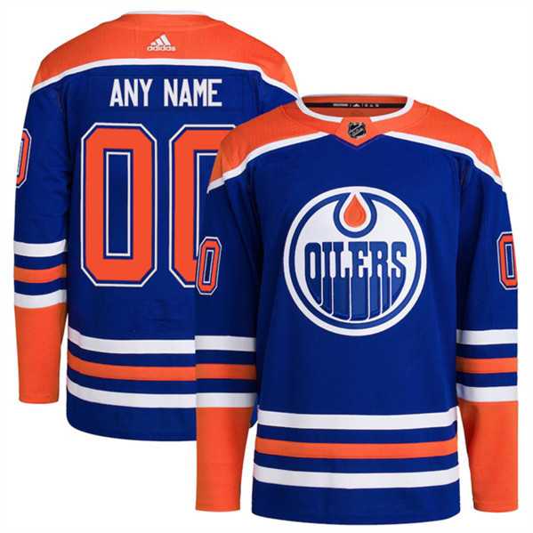 Mens Edmonton Oilers Custom Royal Adidas Stitched Jersey